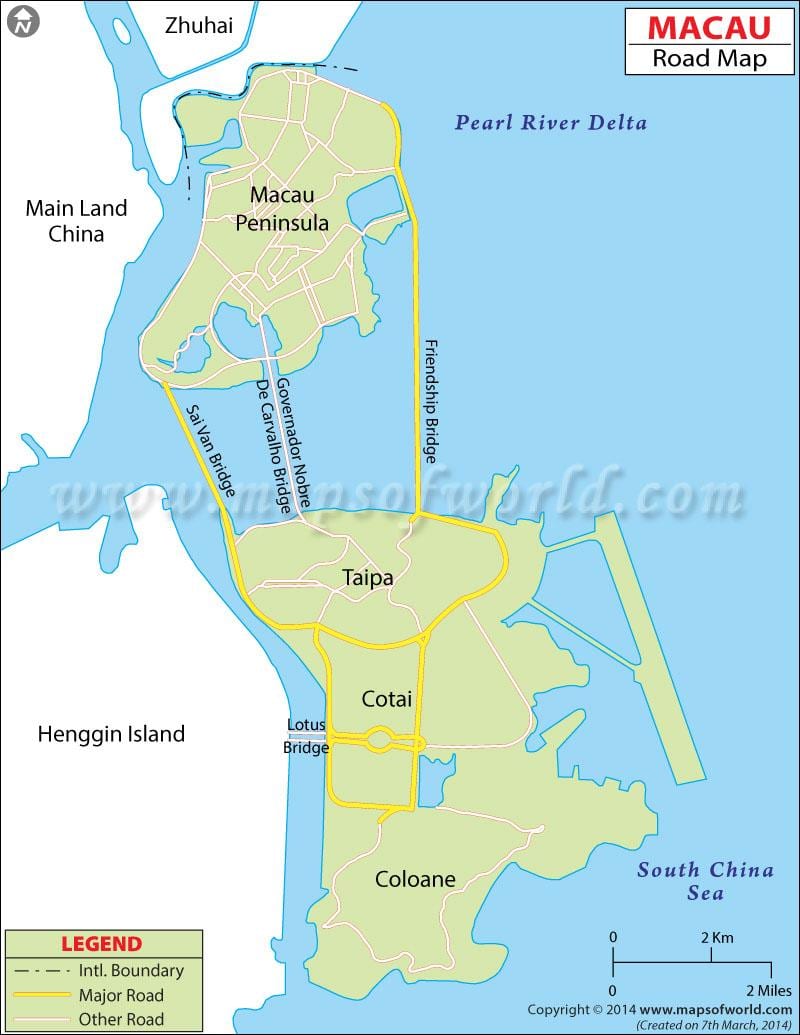 Macao peninsula hartă