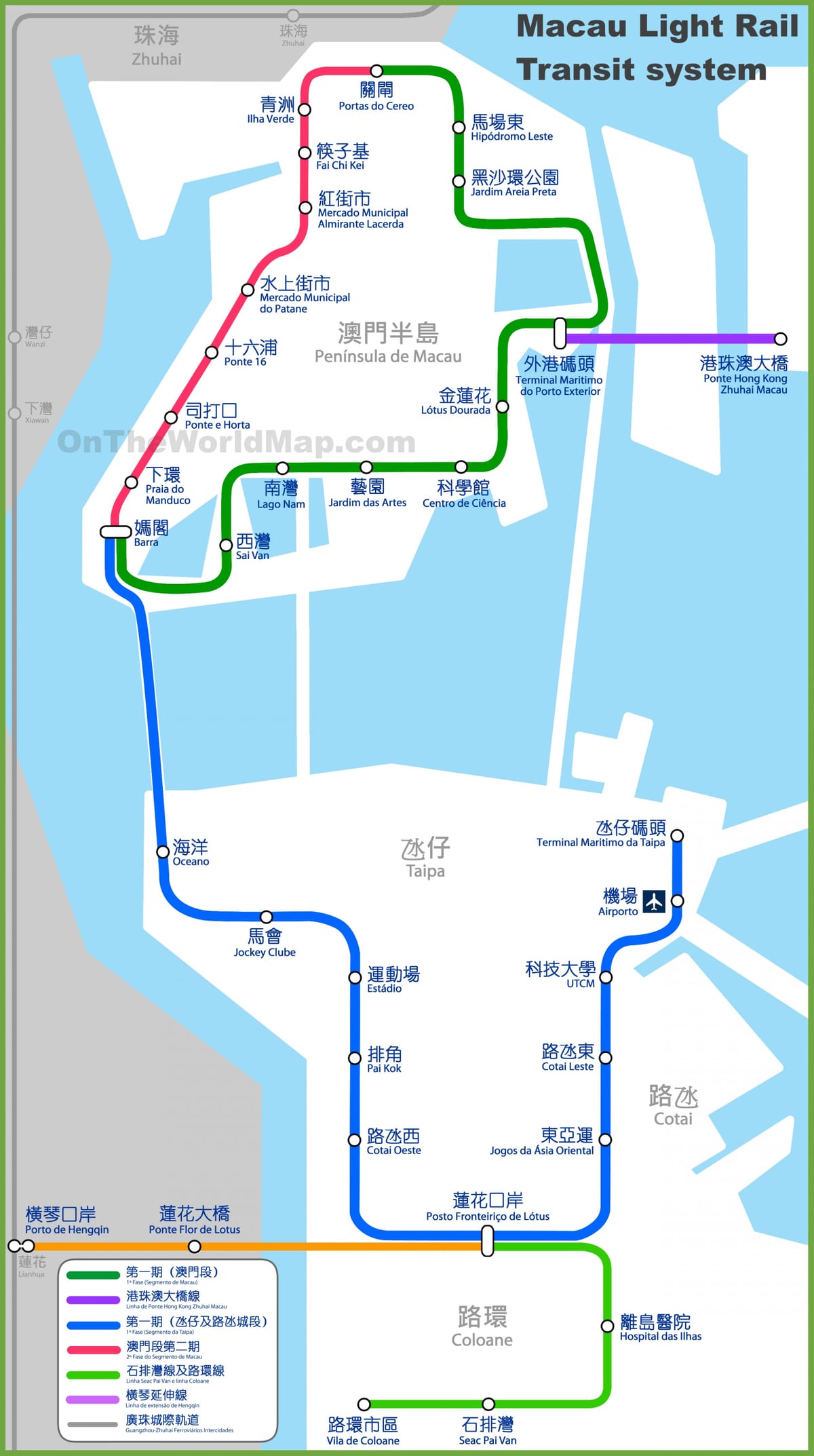 Macao mtr hartă