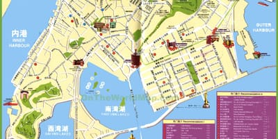 Puncte turistice din Macau arată hartă
