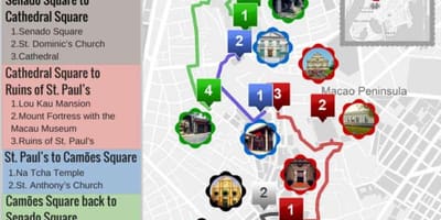 Macao hartă de mers pe jos