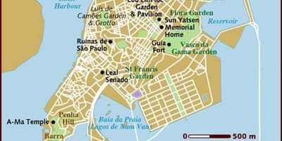 Macau arată hartă în limba engleză